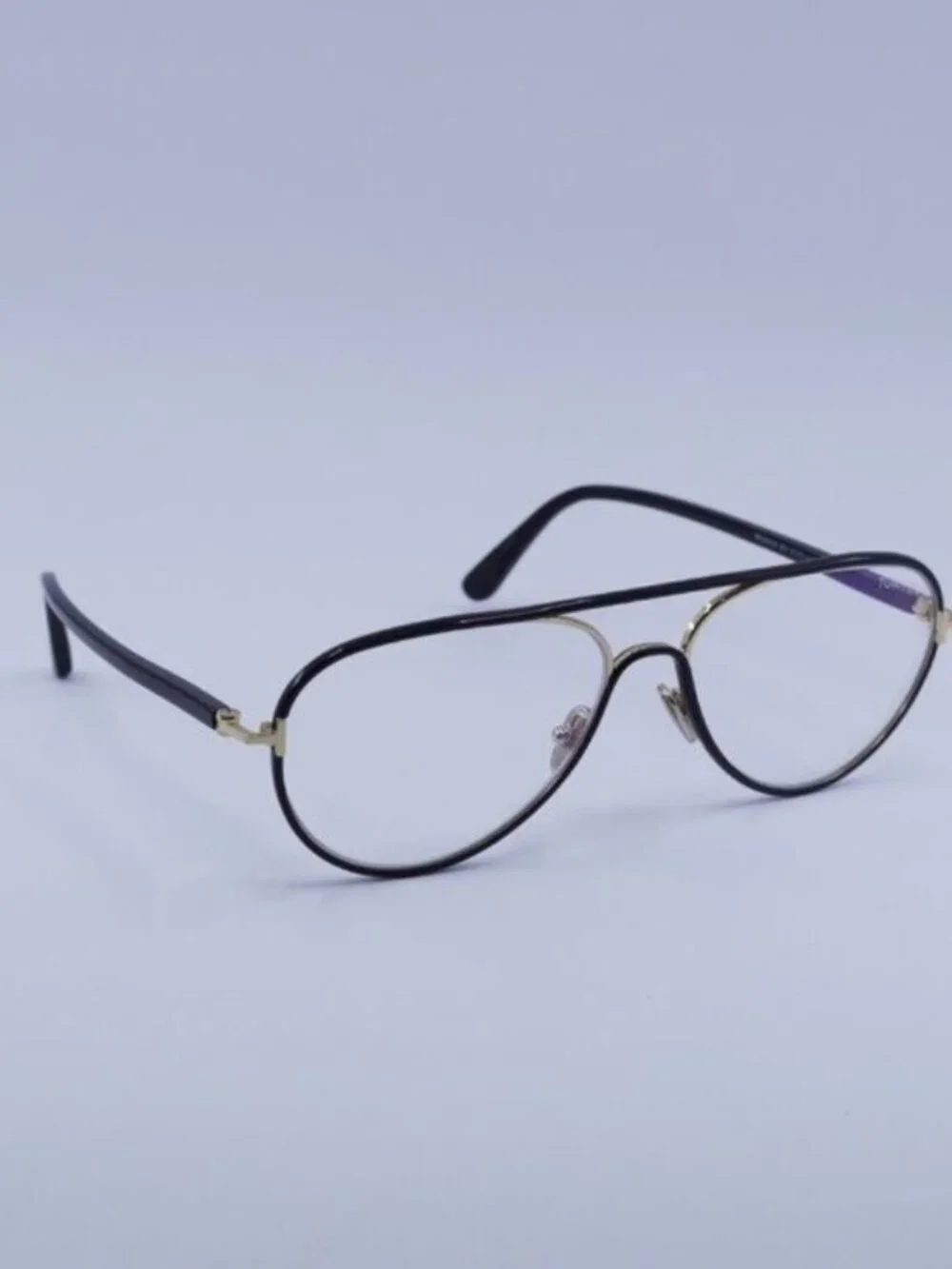 Tom Ford FT5897-B 001 Eyeglasses Black 57mm Aviator Frame, Blue Light Block